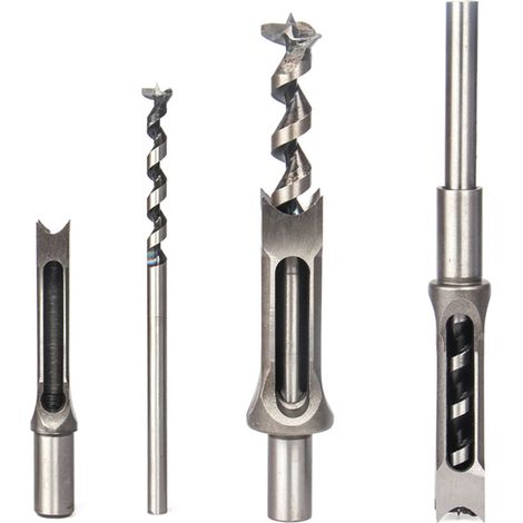Broca cuadrada de 6 mm para carpintería, fabricada en acero de alto carbono plateado. Abrebocas cuadrado para carpintería. (1/2)