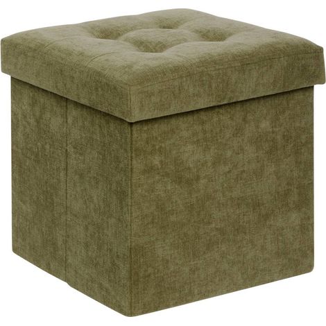 Pouf lysandre 38x38cm kaki - Atmosphera créateur d'intérieur
