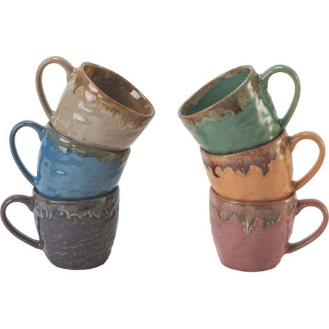 KEROS SET 6 TAZZINE CAFFE SENZA PIATTINO  6 COLORI ASSORTITI