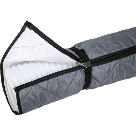 Gaine isolante pour tuyau de climatiseur portable, avec 2 sangles à boucle réglables-150 x 53 cm- grise (1/5)