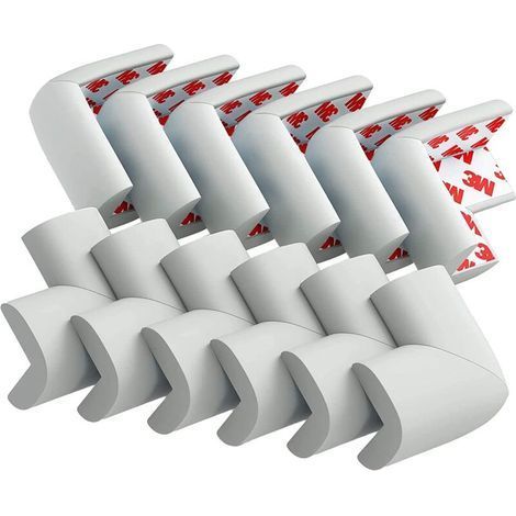20 Rubber Corner Protectors - Large Cushion for Maximum Baby Protection - Table Corner Protector - with Pre-Fixed 3M Double-Sided Adhesive - Certified Product (1/5)