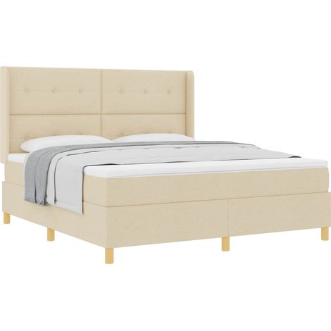 Maison Exclusive - Boxspringbett mit Matratze Creme 180 x 200 cm