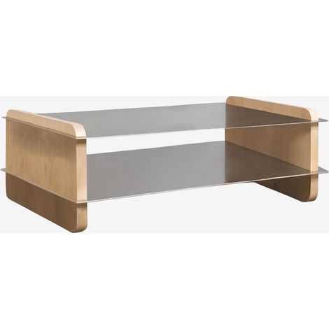 SKLUM Rechteckiger Couchtisch 120x60 cm aus Mangoholz und Stahl Tokyo              Mango-Holz                     