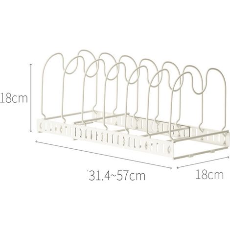 Organisateur de Couvercles de Casseroles en Fer Blanc Universel avec Base Extensible pour Cuisine (1/5)