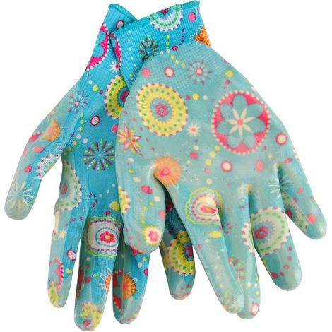 Guanti da giardinaggio in nylon EXTOL PREMIUM, parzialmente immersi in nitrile, taglia 8"