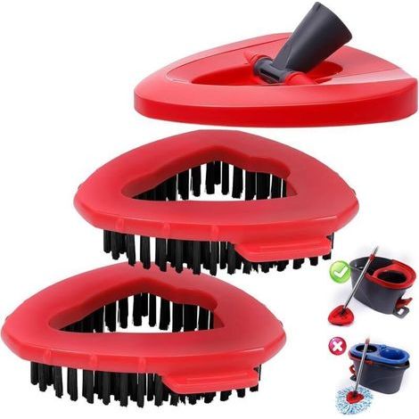 Set di 2 spazzole e 1 testina mocio rotante, base di ricambio per il sistema a serbatoio singolo O Ceda e Viled EasyWring. (1/4)