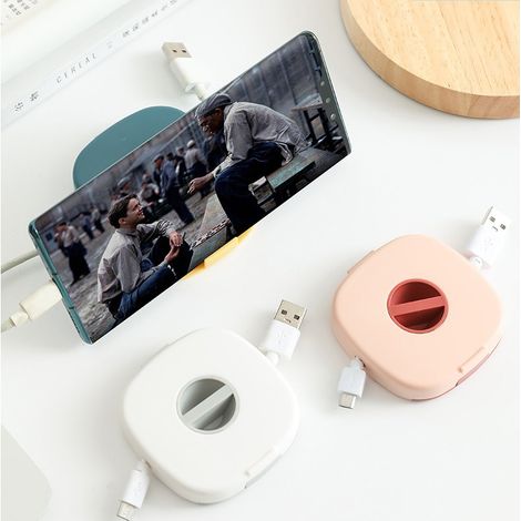 Juego de 3 organizadores retráctiles para cables de carga, organizador giratorio multifuncional para cables de datos, para cables USB y cables de datos. (1/4)