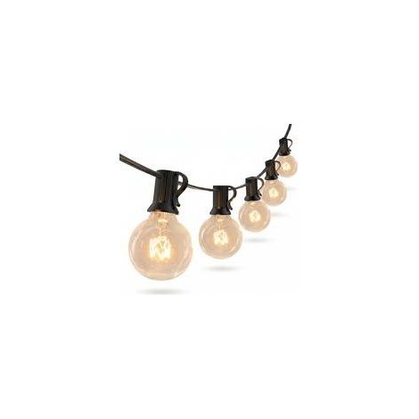 Guirlande lumineuse extérieure filaire 30m IP44 – 50+2 ampoules G40 blanc chaud – Décoration jardin, mariage, Noël (1/5)