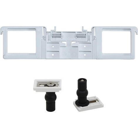 Charnière plastique abattant wc pour fixation lunette de toilette avec vis d'expansion et amortisseur pièces détachées kit boulon ecrou frein de charnières universel (planche 206mm avec Boulons 2pcs) (1/5)