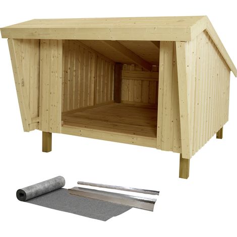 Plus Shelter 198 x 210 cm natur mit Boden und Dachpappe (1/2)