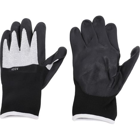 Ortviai Gants d'Électricien Isolants 400 V – Paire en Nylon et Caoutchouc Antidérapants et Ignifuges