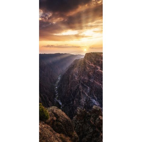 Tableau sur verre synthétique montagne au crépuscule 65x145 cm - Impression sur Verre synthétique - Image HD  imprimée sur Verre synthétique - Tableau mural décoratif - Fabriqué en France (1/5)