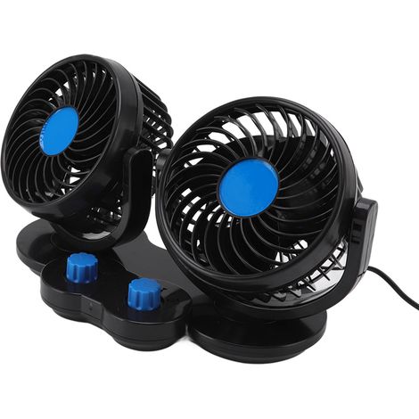 Ventilateur de voiture double 360° - Refroidisseur rotatif 12V pour intérieur automobile
