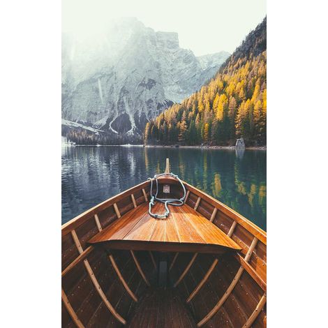 Tableau Barque et lac de montagne - 50x80cm - made in France Toile imprimée (1/5)