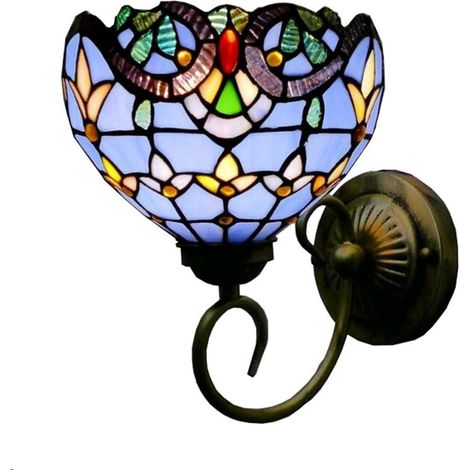 Vintage-Wandleuchte aus farbigem Glas (1/5)