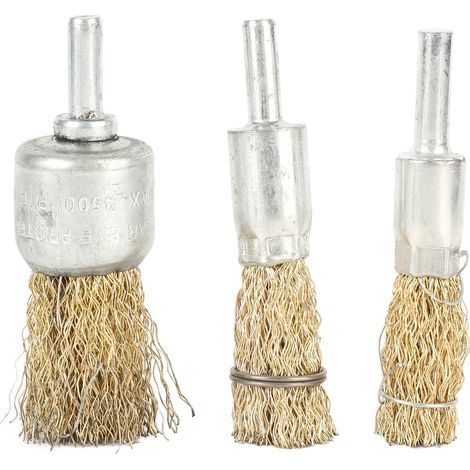 Ortviai Brosse à fil métallique pour perceuse – Lot de 3 brosses à cupules en acier inoxydable, grosses fibres crimpées (1/5)