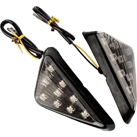 2 pcs Feux de Clignotants, Ambre LED Feux de Signalisation Voyants, 12V Triangle Feux de Marqueur de Stroboscope Universel Jaune Lumière