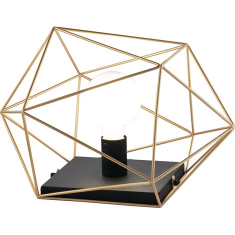 "Lampada da tavolo ABRAXAS in metallo nera e oro 41x30x27 cm." (1/2)