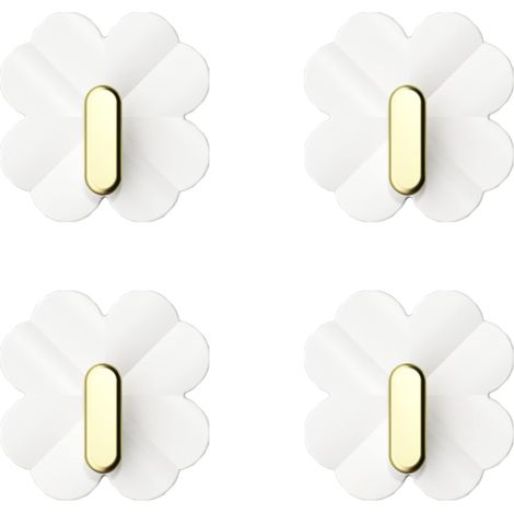 Selbstklebender Haken in Form eines vierblättrigen Kleeblatts, kein Bohren erforderlich, für Türen, Wände und Schränke, eleganter Halter (1/5)