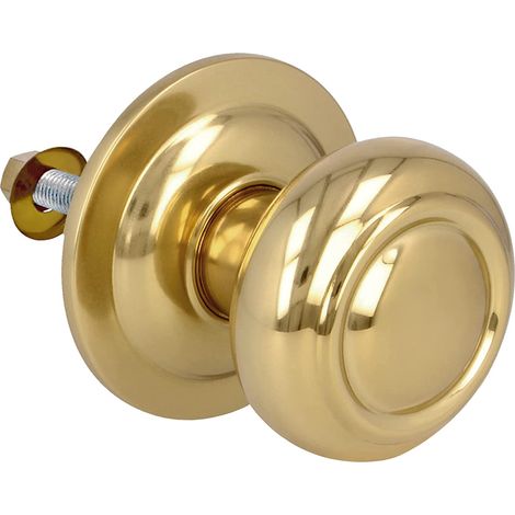 Pomo seta PVD dorado brillo 75mm puerta entrada (1/2)