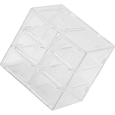 Boîte de rangement transparente anti-poussière en plastique, organiseur 6 compartiments pour bijoux, colliers, loisirs créatifs et bricolage (1/5)