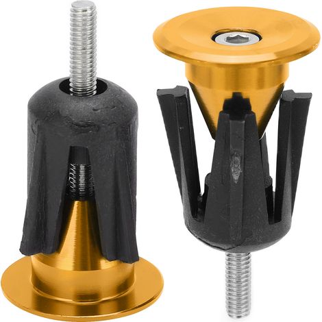 Set mit 2 Lenkerendkappen für Mountainbikes und Rennräder, goldfarben (1/5)