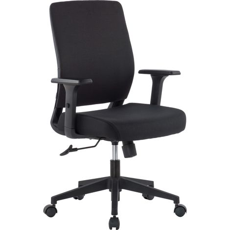 Poltrona da Ufficio Techly con Seduta Imbottita, Braccioli e Design Elegante Nero (1/5)