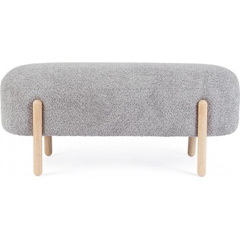 Panca Bouclé Grigia Moderna da Interno - SIENNA - Colore: Grigio (1/5)