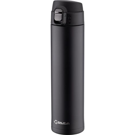 Tazza termica, bottiglia, thermos, QUENTIN, 520 ml, acciaio inossidabile, 18/10, nero (1/4)