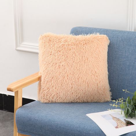 Dekorativer quadratischer Kissenbezug aus weichem Plüsch, ohne Füllung, ideal für Wohnzimmer, Sofa, Kinderzimmer oder als Inneneinrichtung. (1/5)