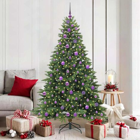 Künstlicher Weihnachtsbaum mit 300 LEDs Grün 180 cm PE und PVC