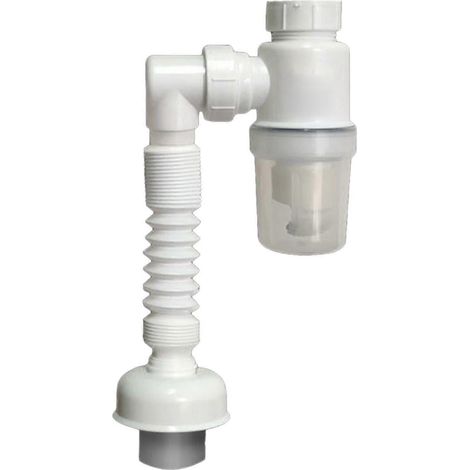 Accessoires de cuisine en forme de P, plomberie, tuyau d'évier, canalisation de lavabo, désodorisant pour évier-White (1/5)