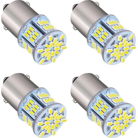 Ampoules LED pour voiture, lot de 8, blanches 1156 12V, pour feux de recul, feux de position, feux de stationnement, pour motos, camping-cars, voitures (1/4)