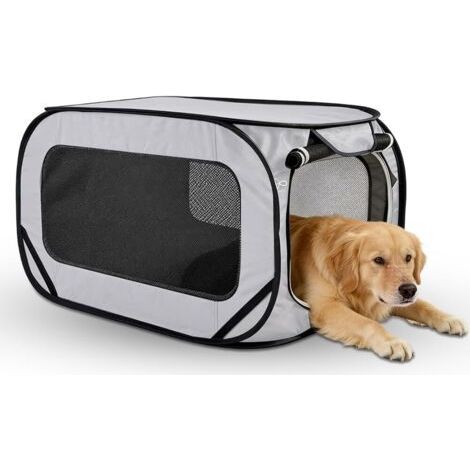 Parc pour chiots et animaux, portable, pour chien, chat, lapin (style 2 - gris) (1/5)