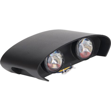 Applique murale LED 4W 3000K lumière chaude étanche en aluminium, éclairage extérieur vers le haut et vers le bas avec abat-jour diffuseur, clé hexagonale 85-265V