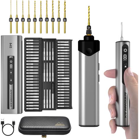 Mini tournevis électrique 7,4 V et adaptateur de perçage, mini perceuse électrique, ensemble de tournevis de précision, embout 70 en 1, 5 réglages de couple, hexagone de 5/32", outil de (1/5)