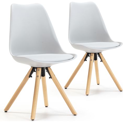 Set de 2 sillas Comedor Jeff Estilo nórdico Gris, certificada por la SGS, 54 x 49 x 84 cm
