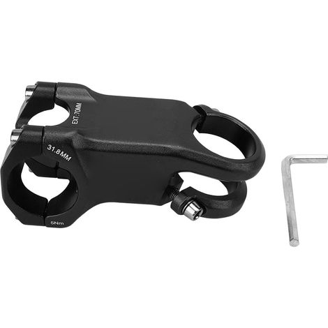 Potence de guidon de vélo légère, antidérapante et absorbant les chocs, en alliage d'aluminium noir. (1/5)