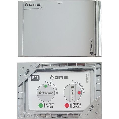 Placca di copertura valvola Gas Teco B01 Multicolore Cromo lucido