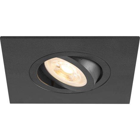 Spot encastré NEW TRIA® 75 XL int carré orientable noir GU10 10W IP20 - SLV - 1007628 (1/3)