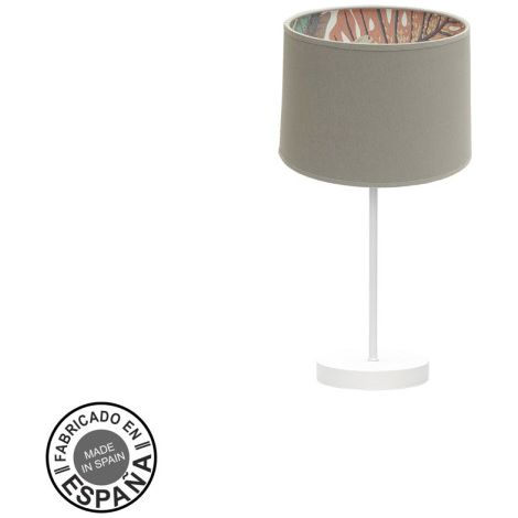 Kleine Tischplatte Tunez 1xe14 Weiß/Taupe-bedruckt (1/2)