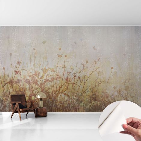 Papier peint autocollant décoratif à motifs pour salon chambre et bureau Tapete adhésif pour décoration Harmonie des prairies 416x254 cm (1/5)