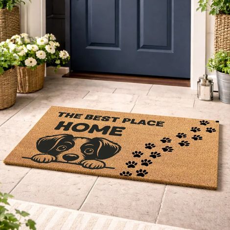 Tapis d'entrée pour chien 75 x 45 cm  Tapis antidérapant et résistant  Matériau flexible et recyclable  Idéal pour l'entrée d (1/5)