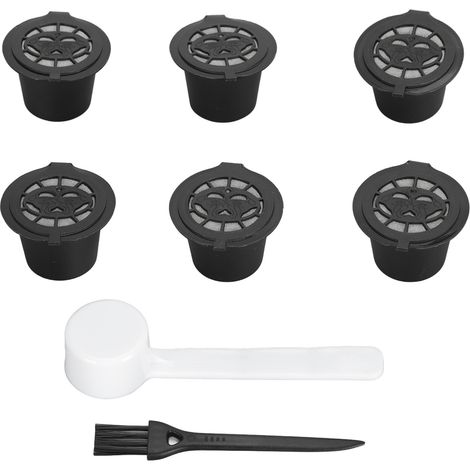 Filtro per caffè riutilizzabile, capsule ricaricabili facili da pulire, set di capsule con cucchiaino e spazzolino per la pulizia. (1/5)