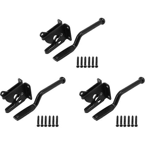 Set mit 3 robusten, selbstverriegelnden Torriegeln für Holzzäune und -tore, schwarz (1/5)