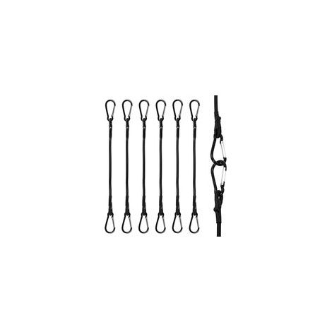 Tendeurs Elastique avec Mousqueton, 6 Pcs Robuste Tendeur Elastique,Tendeurs Elastique avec Crochets pour Camping, Bâches, Tente, Bagages, Voitur et Motos