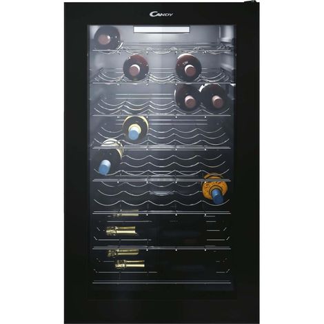 Candy – Cave à vin de service 41 bouteilles – Éclairage LED – Porte anti-UV – Mono-température – Classe énergétique G (1/7)