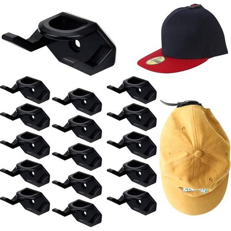 Selbstklebende Huthaken – Schwarz – 16er-Packung (1/5)