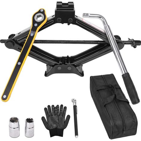 Crick à ciseaux, capacité de 2,5 tonnes, kit complet de changement de pneu, 2.5t (1/5)
