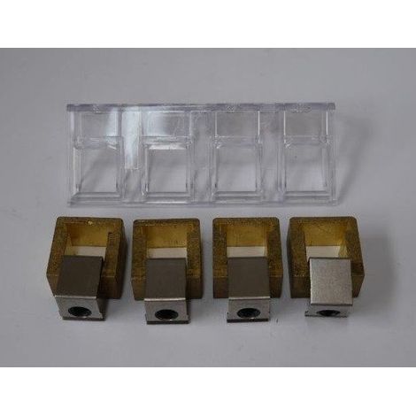 Jeu de 4 bornes de raccordement avec protection pour interrupteur-sectionneur 4P HA406N et HA407 HAGER (1/3)